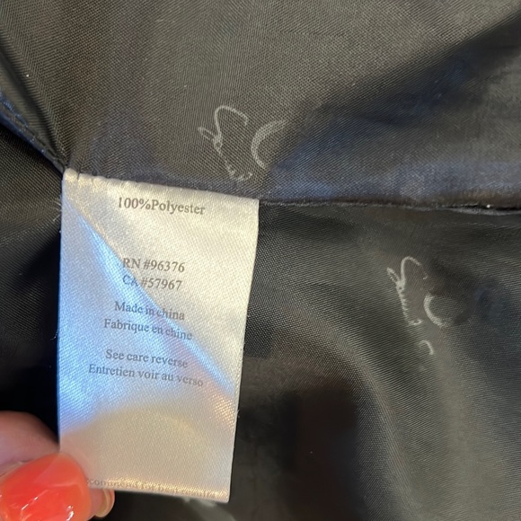 SAMUEL DONG Black Trench Coat with Plaid Trim - Picture 10 of 15